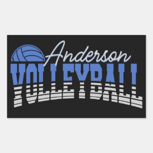 Sticker Rectangulaire Joueur de volley-ball personnalisé AJOUTER UN NOM 