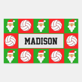 Sticker Rectangulaire Joueur de volley-ball Santa Clause Enveloppement d