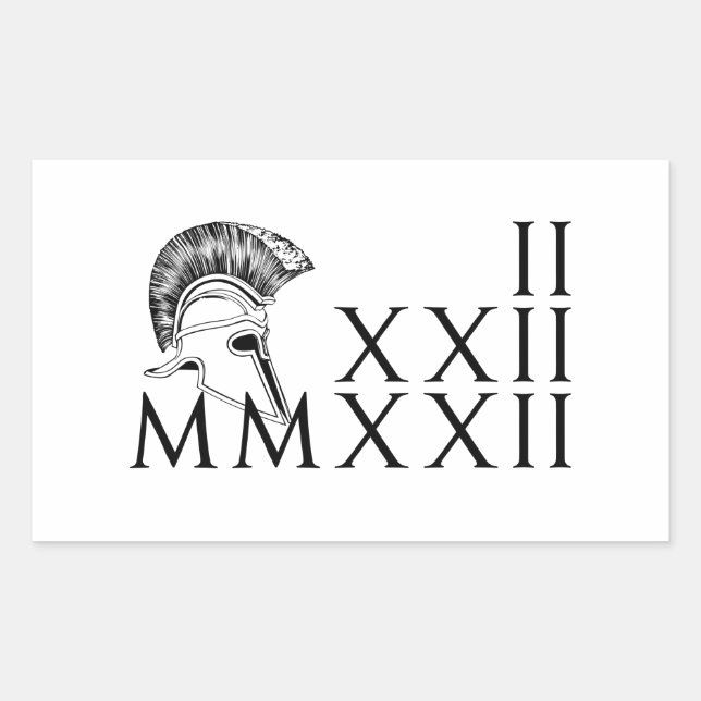 Sticker Rectangulaire Jour 2-22-22 avec chiffres romains (Devant)