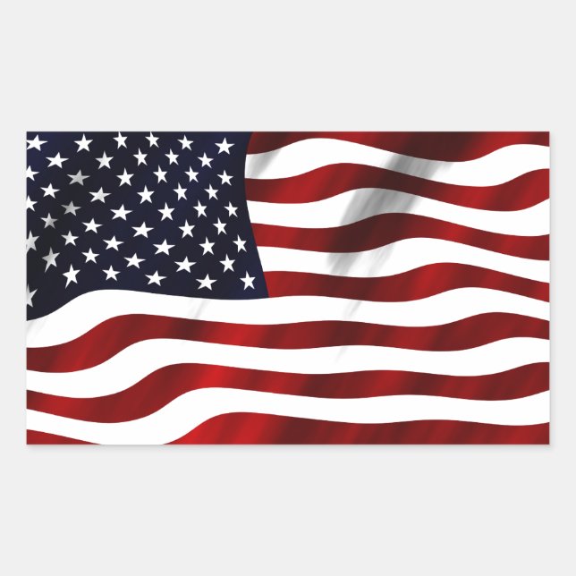 Sticker Rectangulaire Jour de l'indépendance patriotique du drapeau amér (Devant)