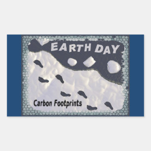 Sticker Rectangulaire Jour des terres - Empreintes carbone