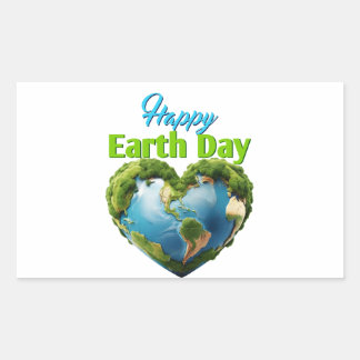 Sticker Rectangulaire Jour des terres heureux