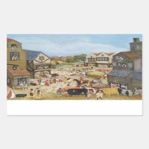 Sticker Rectangulaire Jour du marché