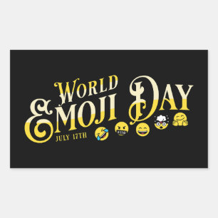 Sticker Rectangulaire Journée mondiale de l'émoji