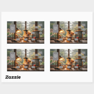 Sticker Rectangulaire Journée pluvieuse et cosy Écuyer Cadeau de reconna