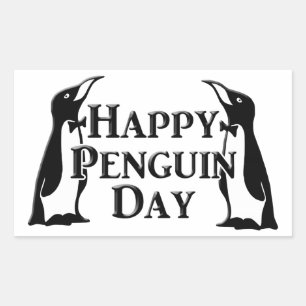 Sticker Rectangulaire Joyeuse journée des pingouins