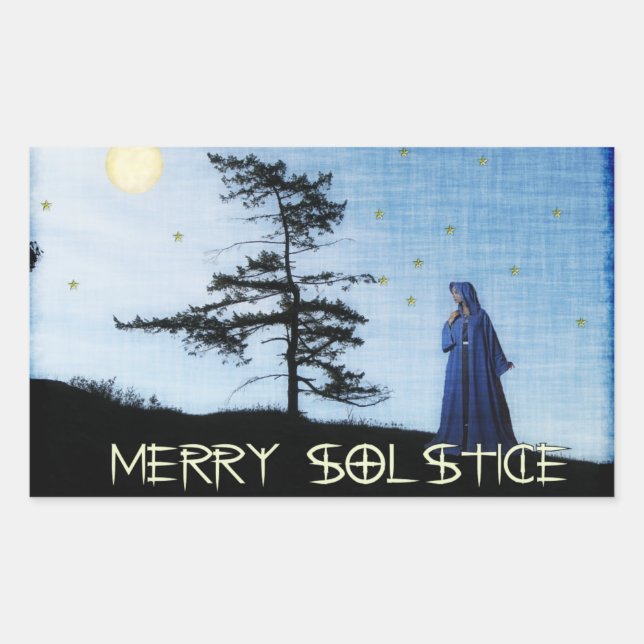 Sticker Rectangulaire Joyeuse soirée solstice (Devant)