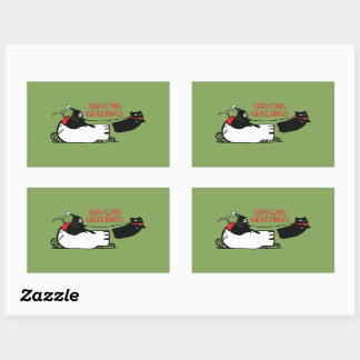 Sticker Rectangulaire Joyeuses Fêtes Père Noël de Grim Reaper