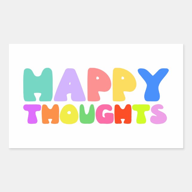 Sticker Rectangulaire Joyeuses pensées (Devant)