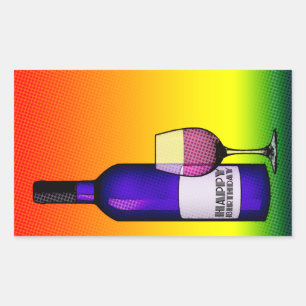 Sticker Rectangulaire joyeux anniversaire