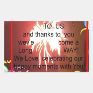 Sticker Rectangulaire Joyeux anniversaire à nous Art Imprimer