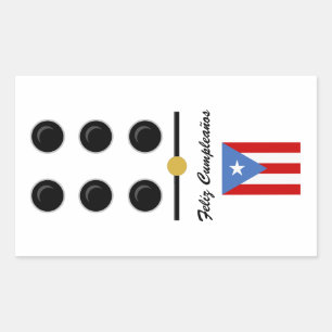 Sticker Rectangulaire Joyeux Anniversaire Domino Porto Rico