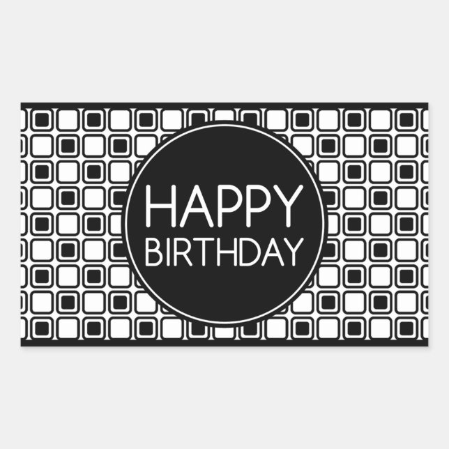 Sticker Rectangulaire joyeux anniversaire (studioSquares) (Devant)