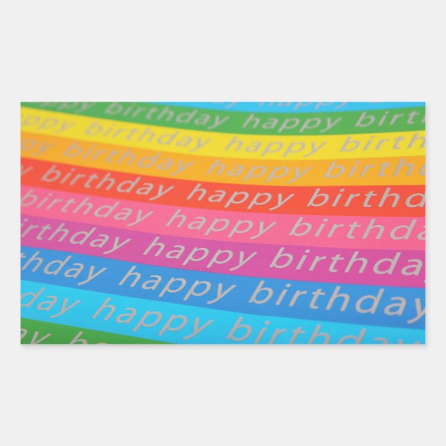 Sticker Rectangulaire Joyeux Arrière - plan d'anniversaire (Devant)