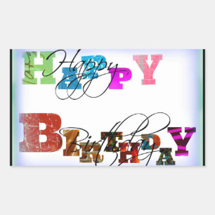 Sticker Rectangulaire Joyeux Ballons d'anniversaire