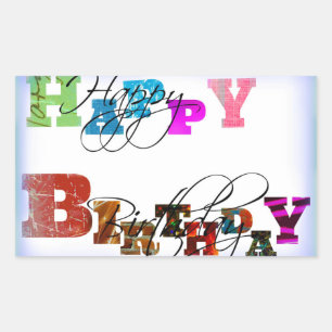 Sticker Rectangulaire Joyeux Ballons d'anniversaire
