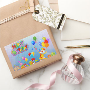 Sticker Rectangulaire Joyeux Ballons d'anniversaire