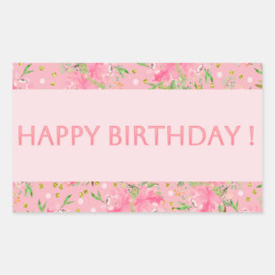Sticker Rectangulaire Joyeux Ballons d'anniversaire