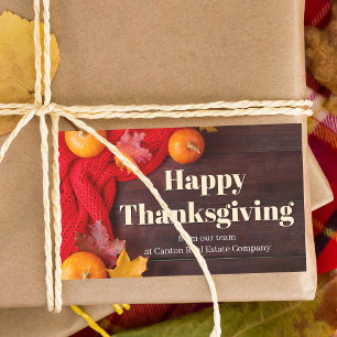 Sticker Rectangulaire Joyeux citrouilles de Thanksgiving personnalisées