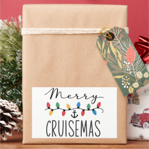 Sticker Rectangulaire Joyeux Cruisemas Famille Noël Croisière