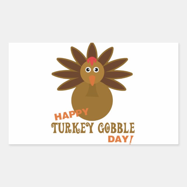 Sticker Rectangulaire Joyeux Jour de la grogne turque Thanksgiving (Devant)