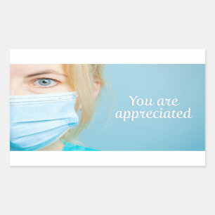 Sticker Rectangulaire Joyeux jour des médecins Vous êtes apprécié