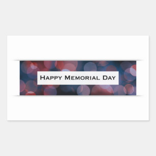 Sticker Rectangulaire Joyeux Memorial Day (bokeh)