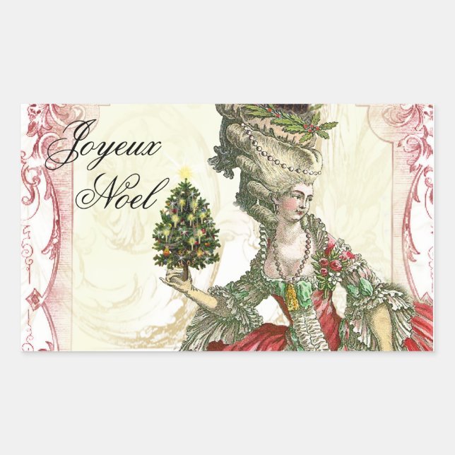 Sticker Rectangulaire Joyeux Noel (Devant)