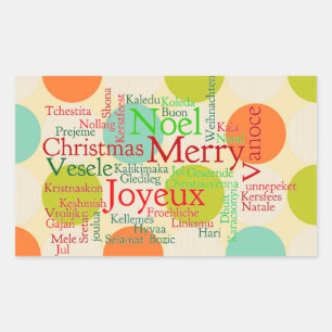 Sticker Rectangulaire Joyeux Noël
