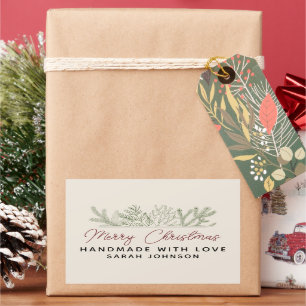 Sticker Rectangulaire Joyeux Noël artisanal hiver
