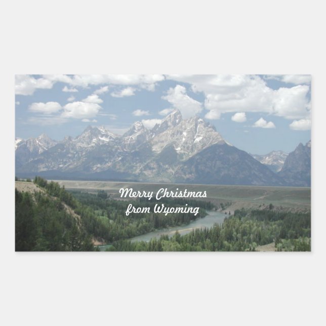 Sticker Rectangulaire Joyeux Noël du Wyoming (Devant)