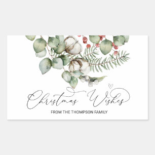 Sticker Rectangulaire Joyeux Noël pour enveloppes cadeaux Classe actuel