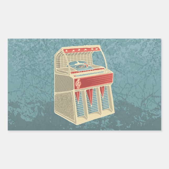 Sticker Rectangulaire Juke-box (Devant)