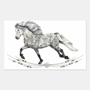 Sticker Rectangulaire Jument Grá du cheval islandais