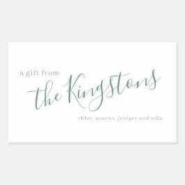 Sticker Rectangulaire Juniper Nom de famille Script