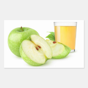 Sticker Rectangulaire Jus de pommes vertes
