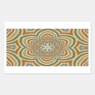 Sticker Rectangulaire Kaleidoscope de Fleur Étoile Mandala