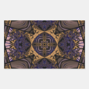 Sticker Rectangulaire Kaleidoscope Fractal 286