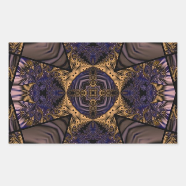 Sticker Rectangulaire Kaleidoscope Fractal 286 (Devant)