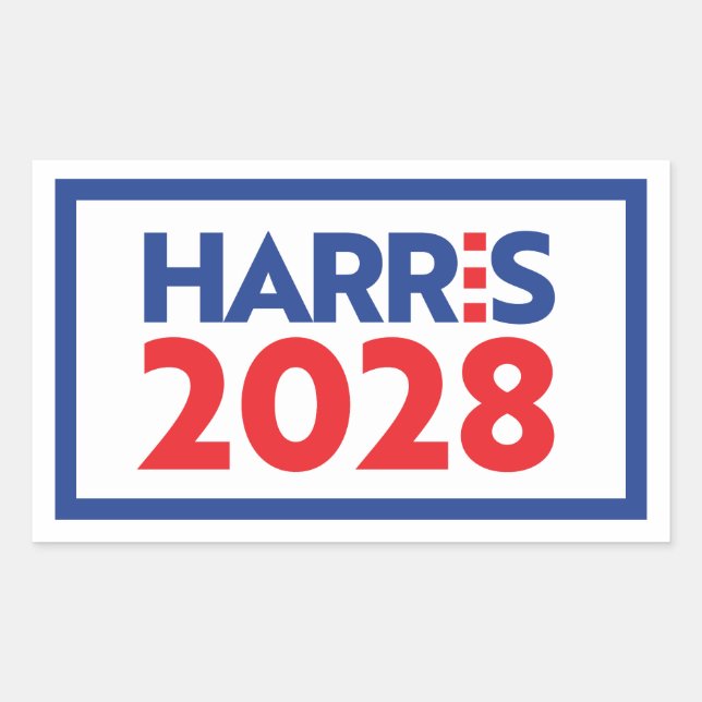 Sticker Rectangulaire Kamala Harris 2028 (Devant)