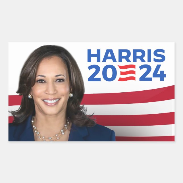 Sticker Rectangulaire Kamala Harris pour le président 2024 (Devant)