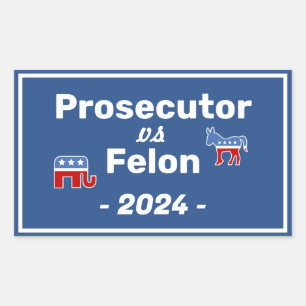Sticker Rectangulaire Kamala Harris Procureur VS Felon