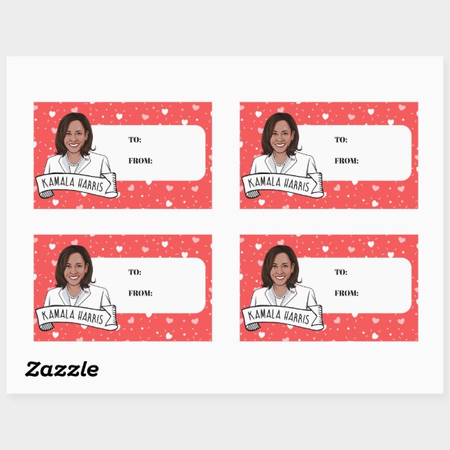 Sticker Rectangulaire Kamala Harris Saint Valentin (Feuille)