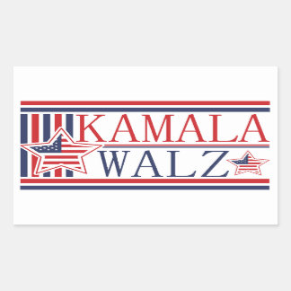 Sticker Rectangulaire Kamala, Walz Campagne Démocratique des Billets 202