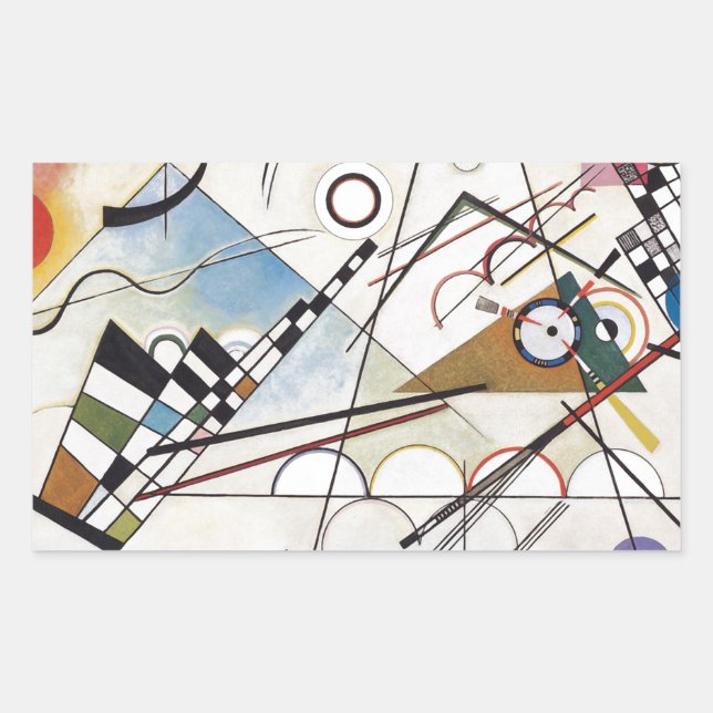 Sticker Rectangulaire Kandinsky 1923/composition viii/pixdezines (Devant)