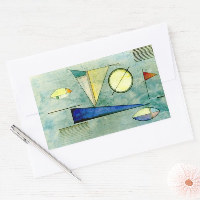 Sticker Rectangulaire Kandinsky - Haze, oeuvre abstraite, (Enveloppe)