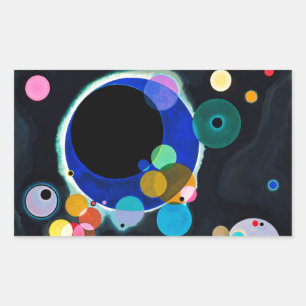 Sticker Rectangulaire Kandinsky Plusieurs cercles Abstraits