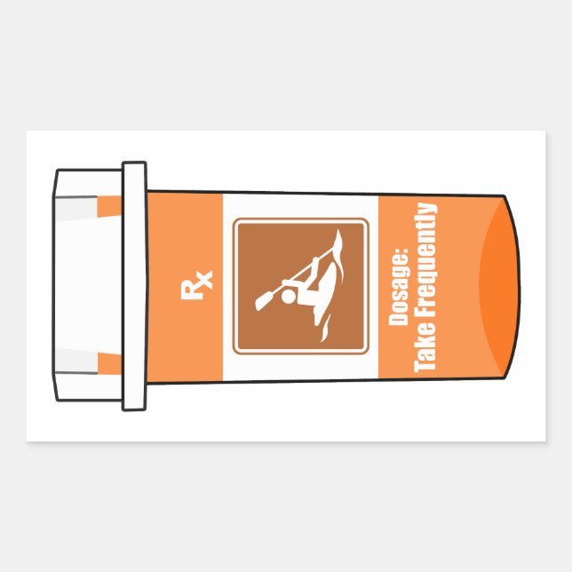 Sticker Rectangulaire Kayak est ma drogue (Devant)