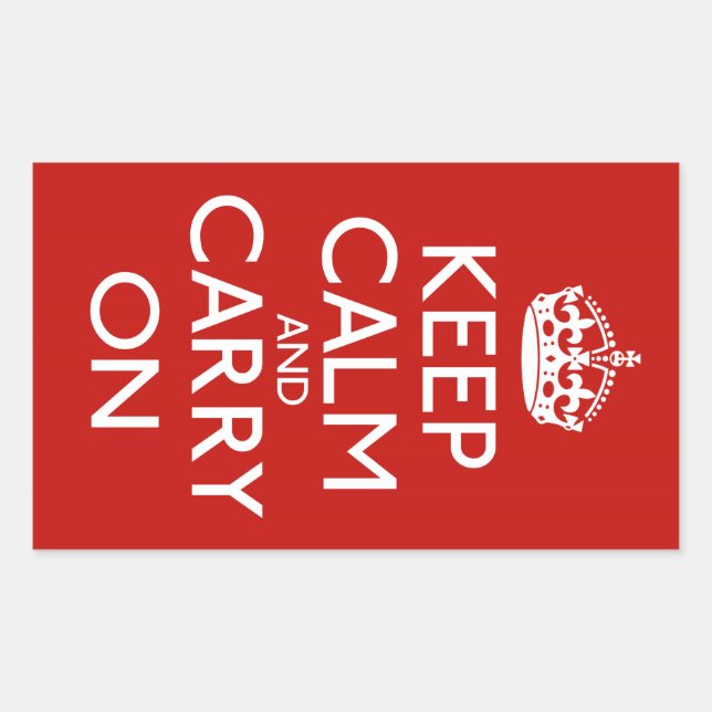 Sticker Rectangulaire Keep Calm and Carry (Devant)