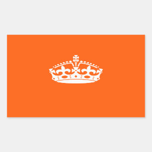 Sticker Rectangulaire KEEP CALM CROWN Icon on Orange Customize This